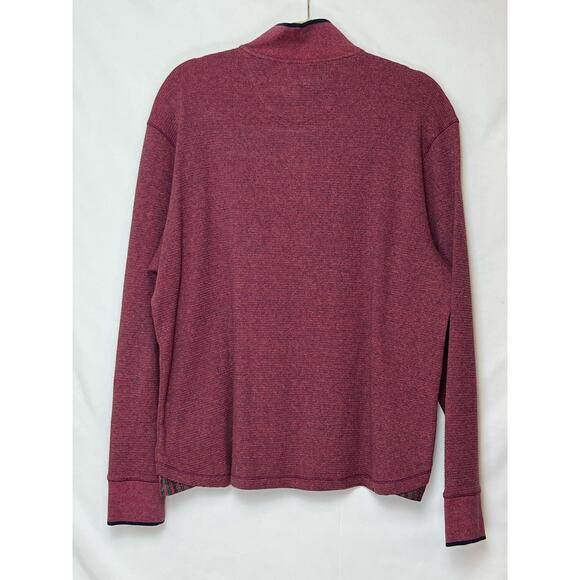 Robert Graham Men's Large Red 1/4 Zip Pullover Long Sleeve Casual Performance - Picture 2 of 8